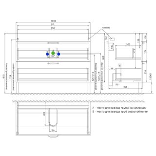 Напольная тумба с раковиной IDDIS Oxford OXF10L1i95K 100см светло-серый